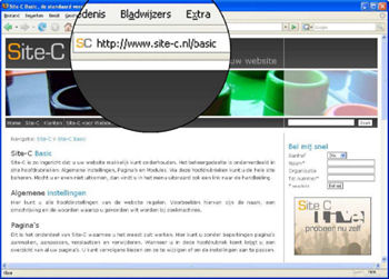 Een voorbeeld hoe de URL Replacer module gebruikt kan worden