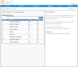 een voorbeeld van de Link Tracker module